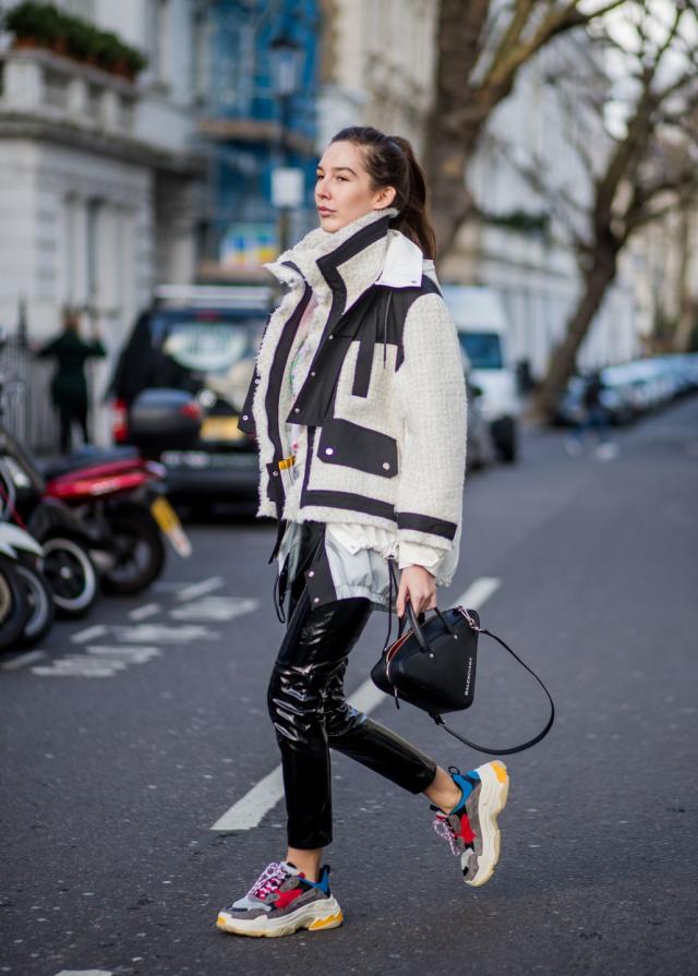 Dad sneaker trend street styles at Paris fashion week fall 2018