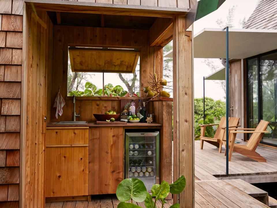 The outdoor kitchen