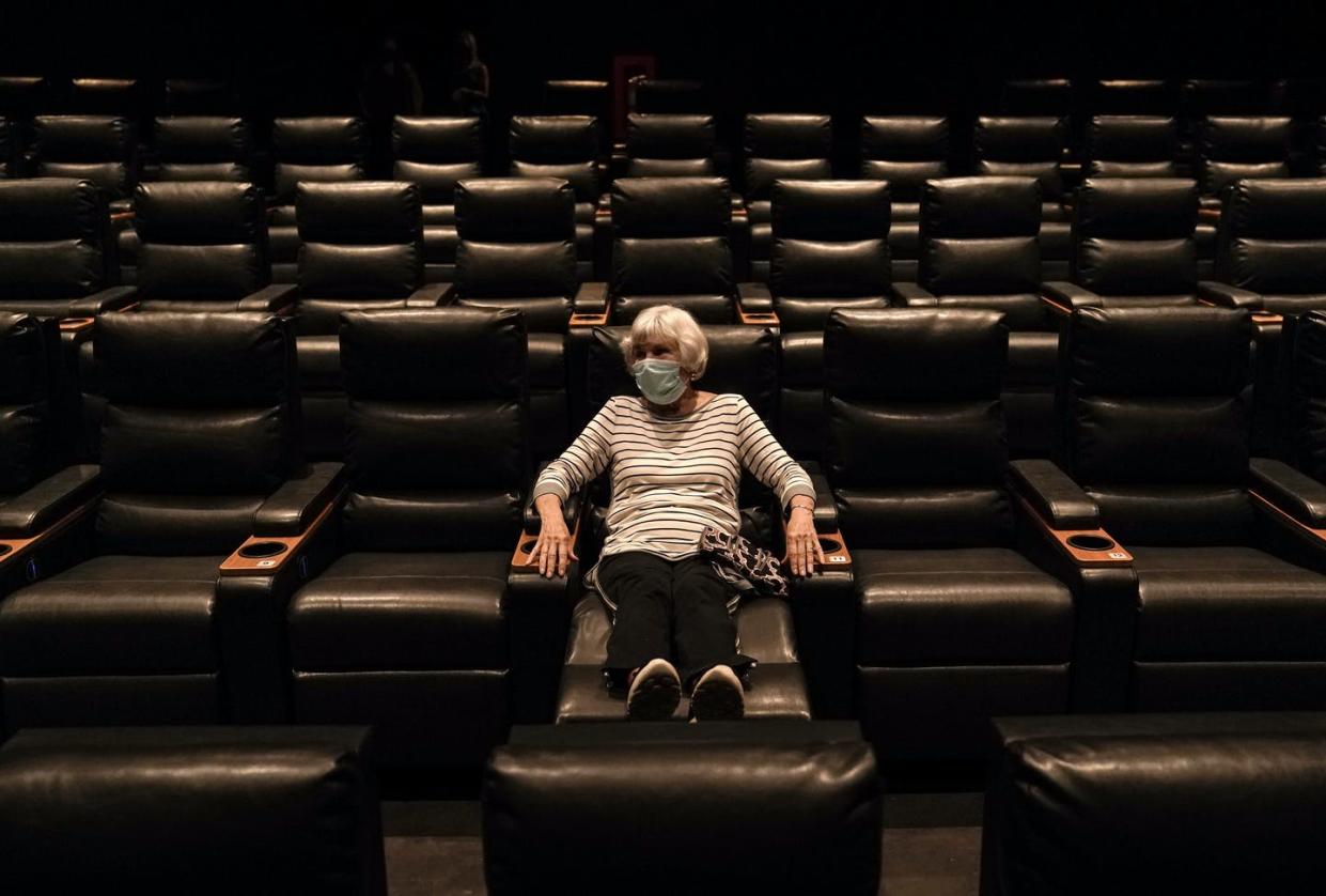 <span class="caption">Most people are avoiding movie theaters, even as restrictions have eased.</span> <span class="attribution"><a class="link " href="https://newsroom.ap.org/detail/APTOPIXVirusOutbreakCalifornia/50bf49f19c274c71855daadc572a32e4/photo?Query=regal%20AND%20cinemas&mediaType=photo&sortBy=arrivaldatetime:desc&dateRange=Anytime&totalCount=11215&currentItemNo=2" rel="nofollow noopener" target="_blank" data-ylk="slk:AP Photo/Jae C. Hong;elm:context_link;itc:0;sec:content-canvas">AP Photo/Jae C. Hong</a></span>