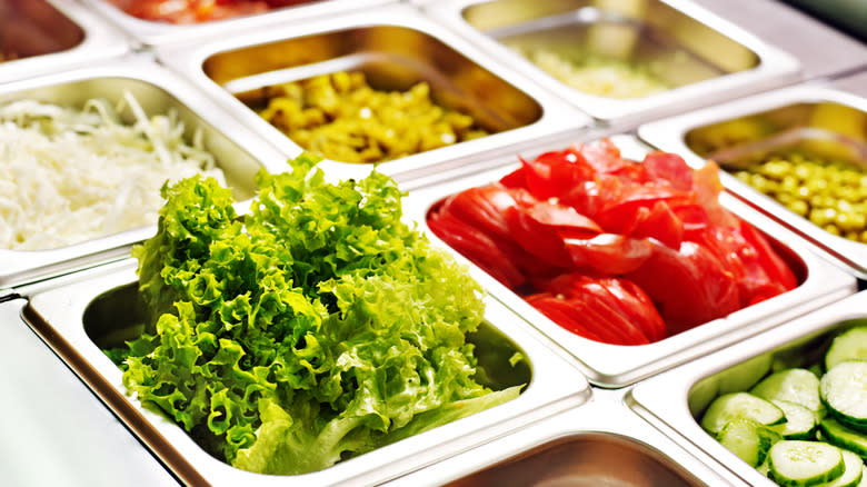 lettuce and vegetables in buffet