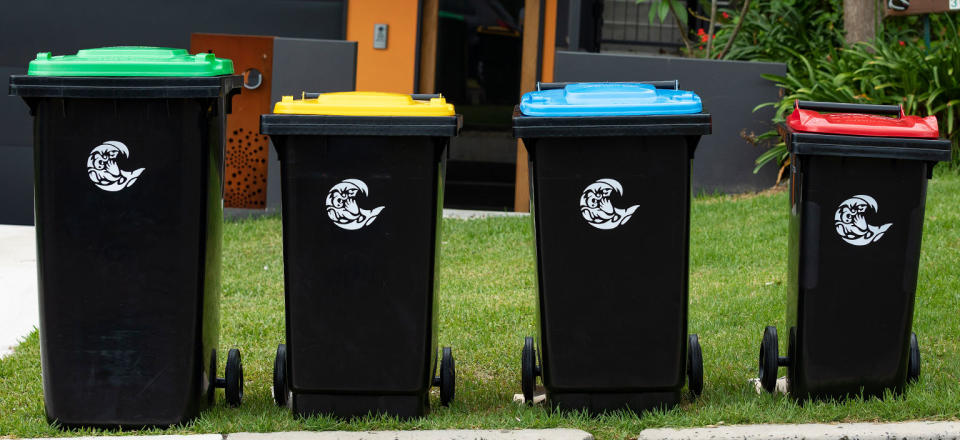 Four kerbside bins in the Northern Beaches Council area in Sydney. Source: Northern Beaches Council