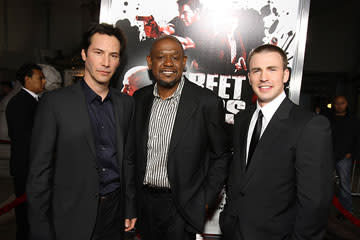 Keanu Reeves , Forest Whitaker and Chris Evans at the Los Angeles premiere of Fox Searchlight Pictures' Street Kings
