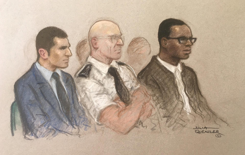 Manuel Petrovic, 20, (left) and Svenson Ong-a-Kwie, 19, appearing at the Old Bailey charged with the murder. (SWNS)