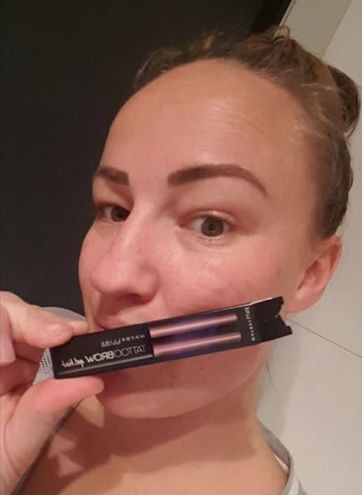 Mum Sophie Austin loves the Maybelline brow tint. Photo: Supplied