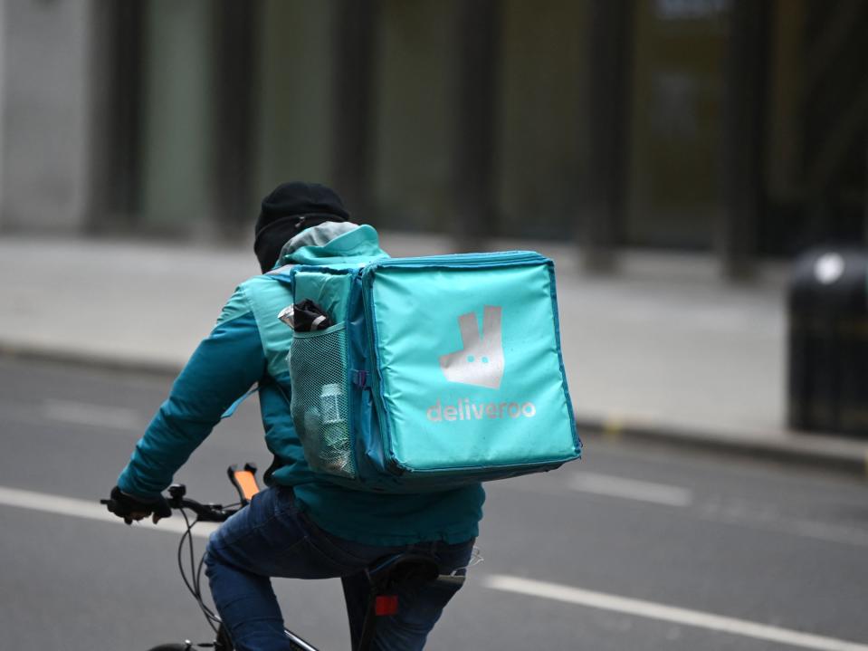 <p>The food delivery company has benefited from Covid restrictions</p> (AFP via Getty Images)