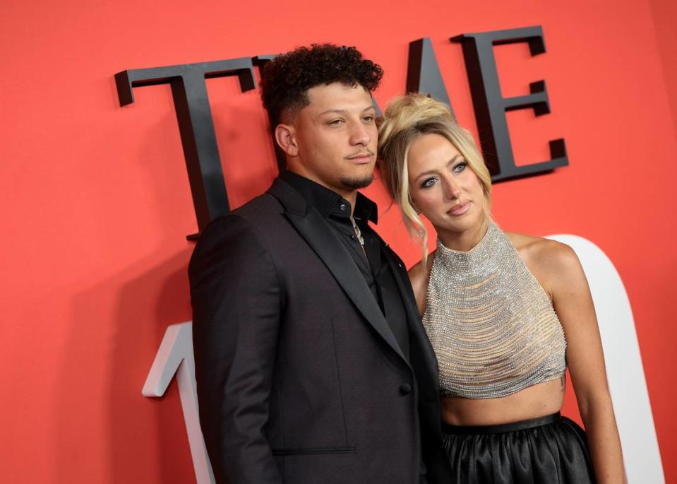 Patrick Mahomes and Brittany Mahomes attend the 2024 TIME 100 Gala at Jazz at Lincoln Center on April 25, 2024 in New York City.