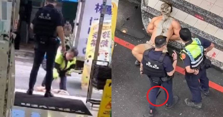 警察警棍打到斷裂。（圖／翻攝畫面）