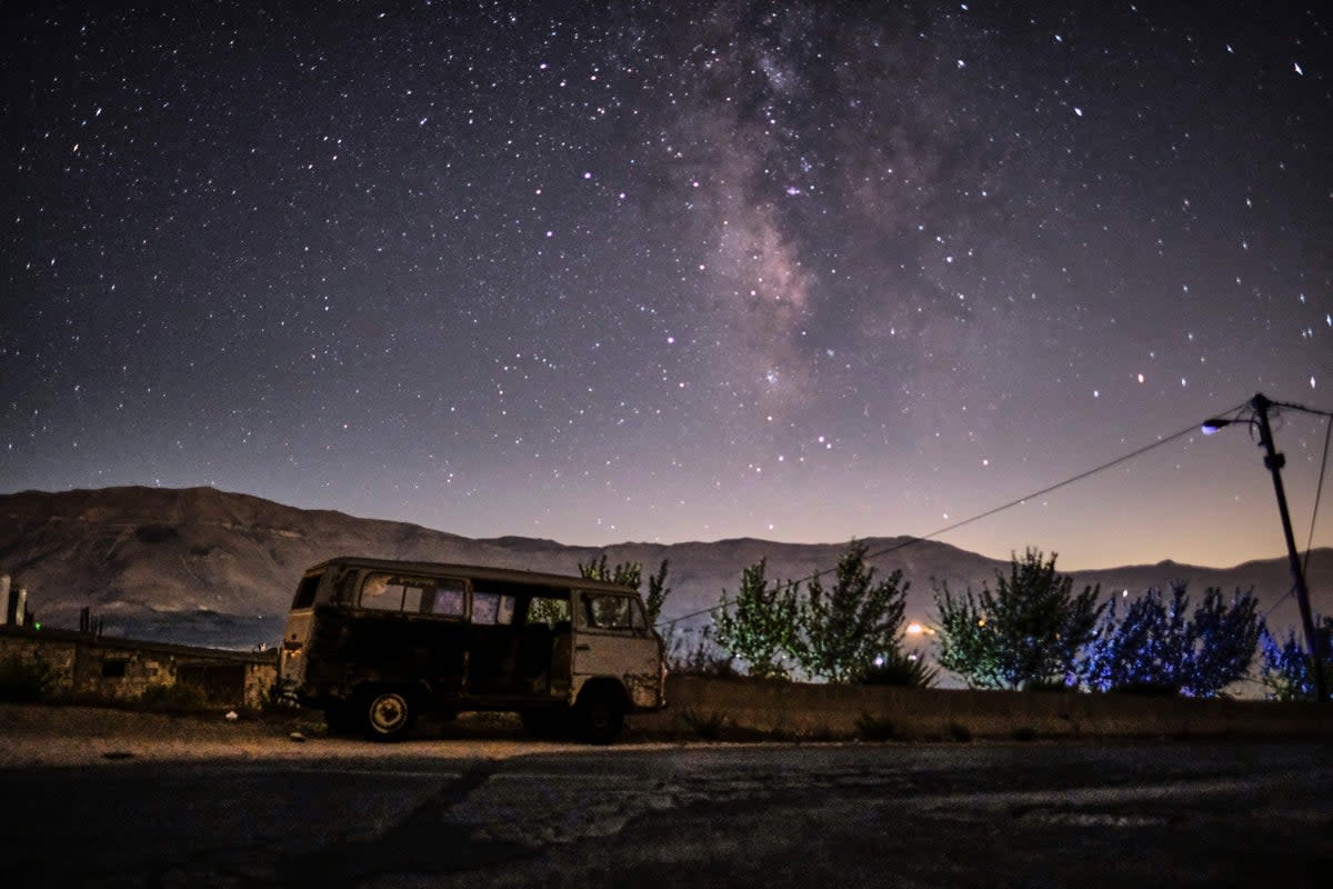 The Milky Way as seen in a long photographic exposure in the mountains of Lebanon, north of Beirut.  (AFP via Getty Images)