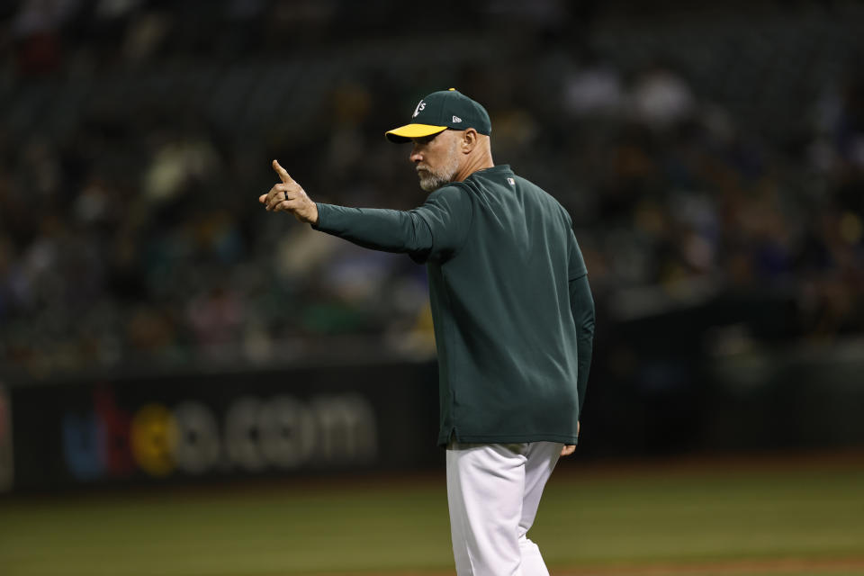 Mark Kotsay。（Photo by Michael Zagaris/Oakland Athletics/Getty Images）