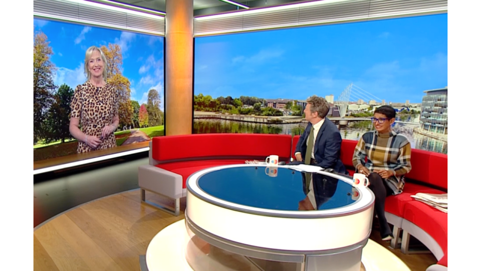 Carol Kirkwood joined in on the funny moment on BBC Breakfast