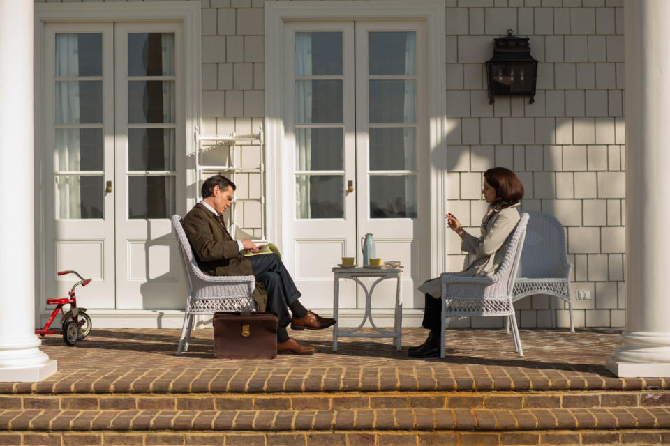 <p>Billy Crudup as a journalist interviewing Jackie Kennedy (Portman).</p>