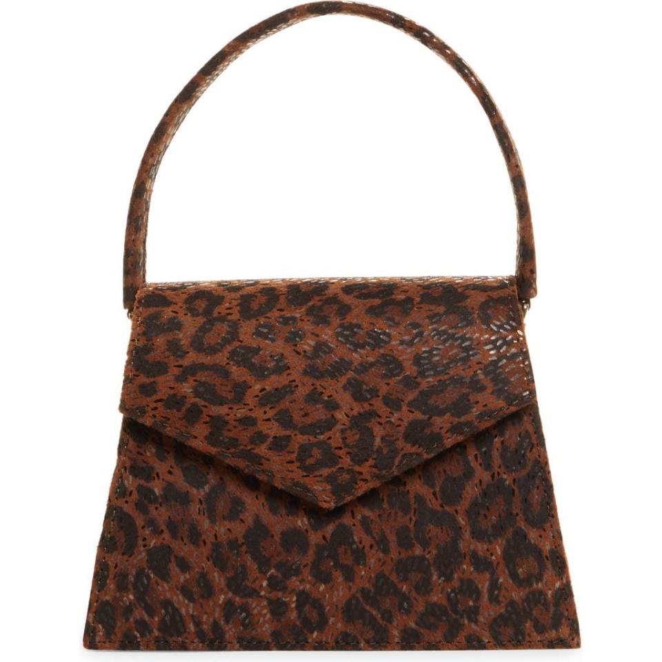 23) Mini Zaza Leopard Print Leather Handle Bag