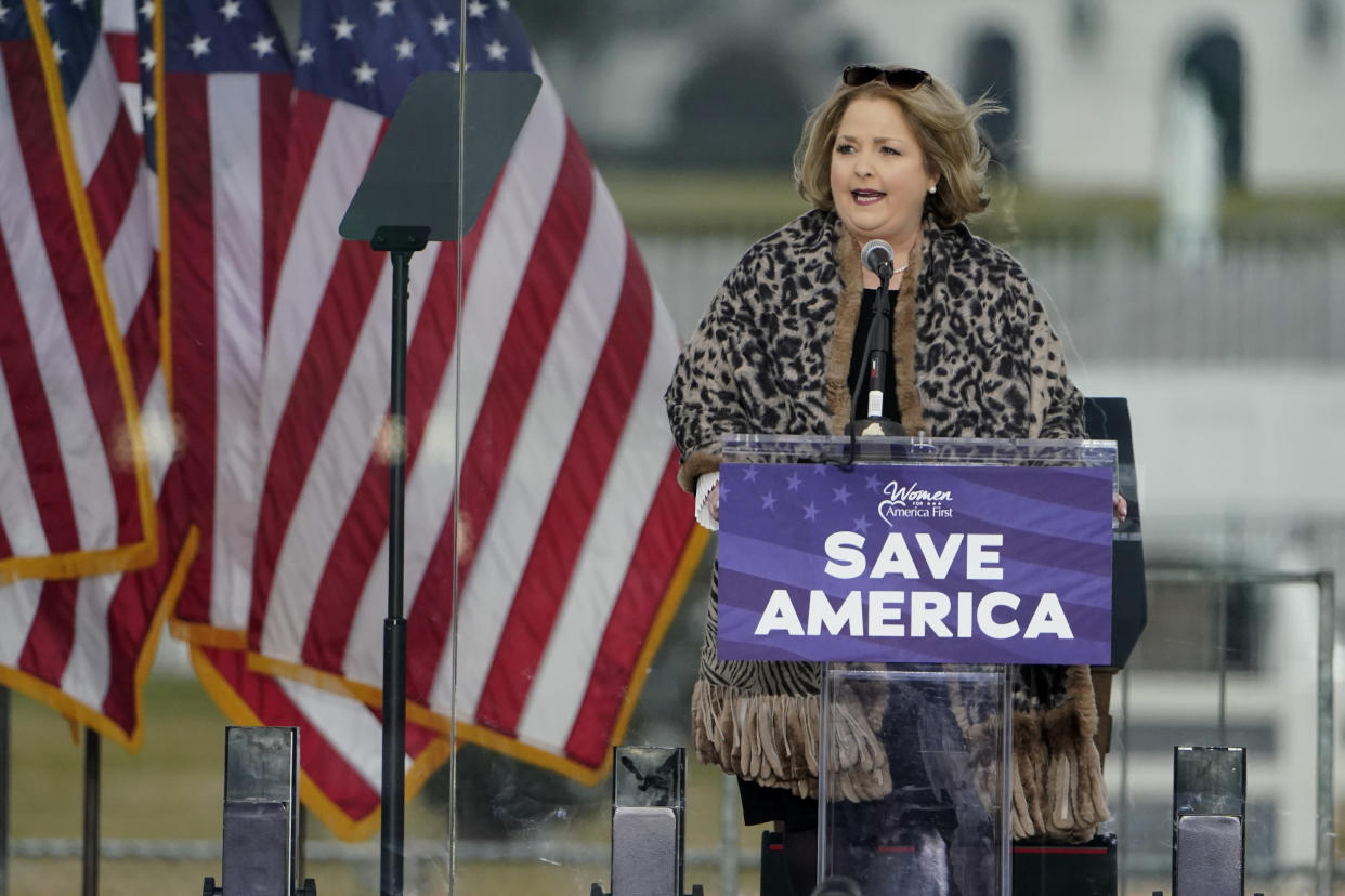 Amy Kremer speaks at Donald Trump's Jan. 6 "Save America" rally that immediately preceded the Capitol insurrection. (Photo: Jacquelyn Martin via AP)