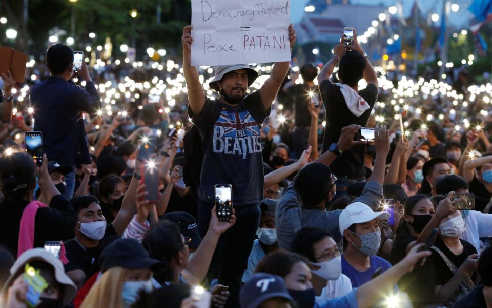 10,000 people reportedly showed up to the pro-democracy protests - SOE ZEYA TUN /Reuters