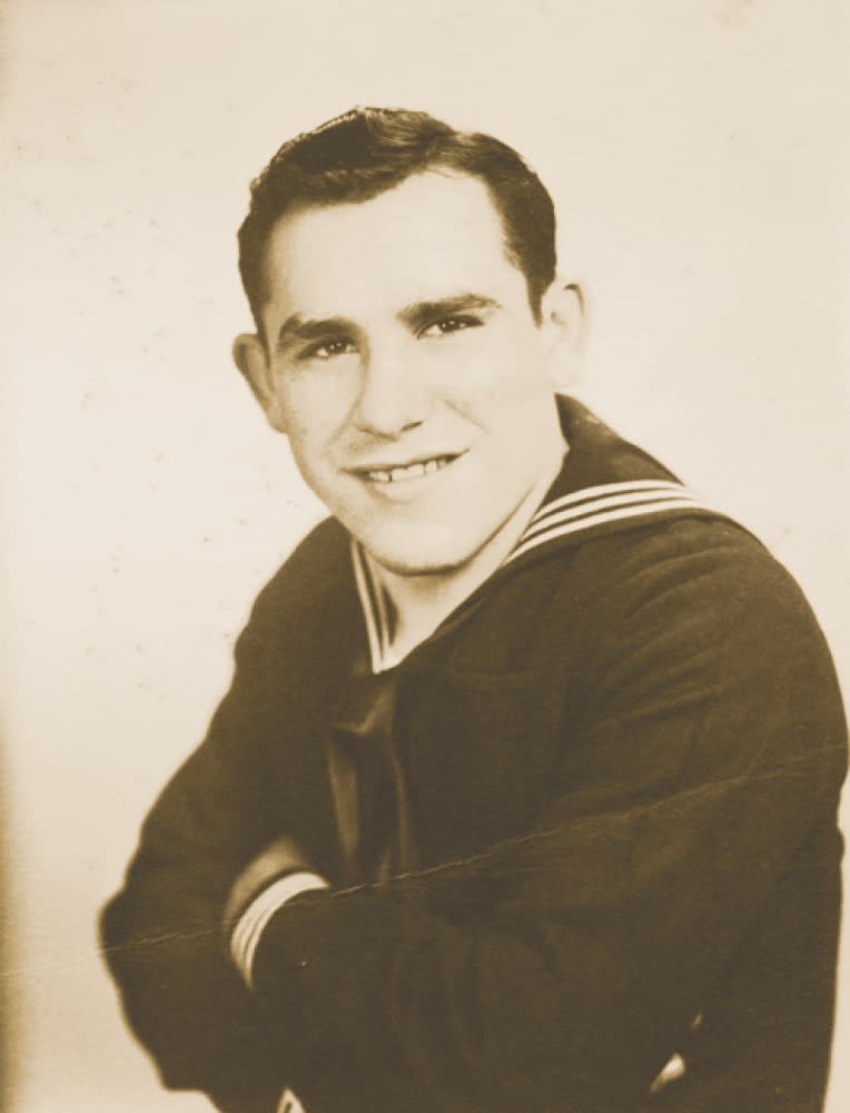 Yogi Berra in his U.S. Navy uniform