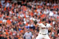 SAN FRANCISCO, CA - OCTOBER 24: Barry Zito #75 of the San Francisco Giants throws a pitch in the first inning against the Detroit Tigers during Game One of the Major League Baseball World Series at AT&T Park on October 24, 2012 in San Francisco, California. (Photo by Christian Petersen/Getty Images)