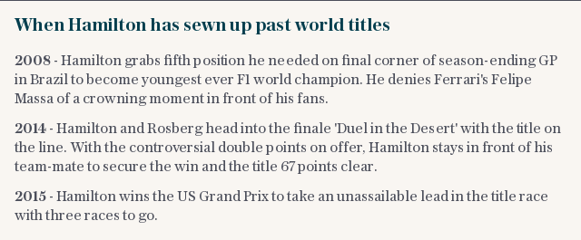 When Hamilton has sewn up past world titles