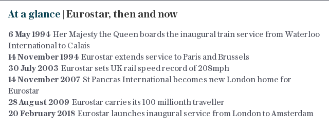 At a glance | Eurostar, then and now