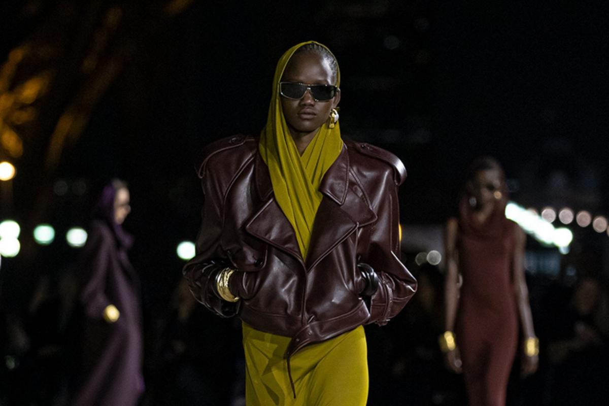 Yves Saint Laurent Shows Strong Shoulders at Paris Fashion Week