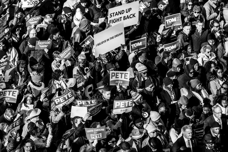 Supporters march to the South Carolina Statehouse from Zion Baptist Church in Columbia, South Carolina.&nbsp; (Photo: )