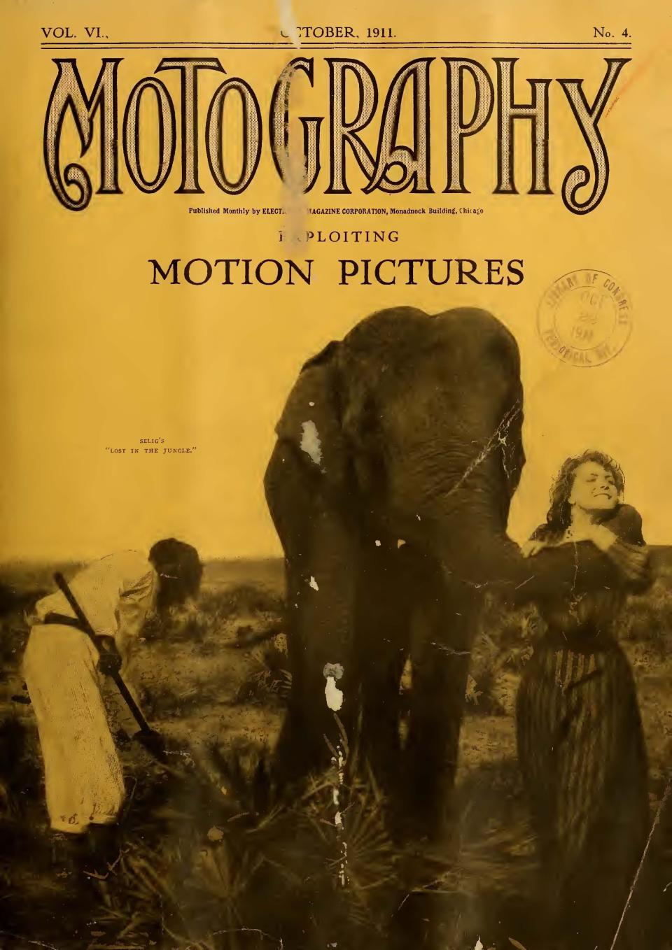 A magazine cover promotes a scene from "Lost in the Jungle," a silent film shot in Jacksonville that survives today.