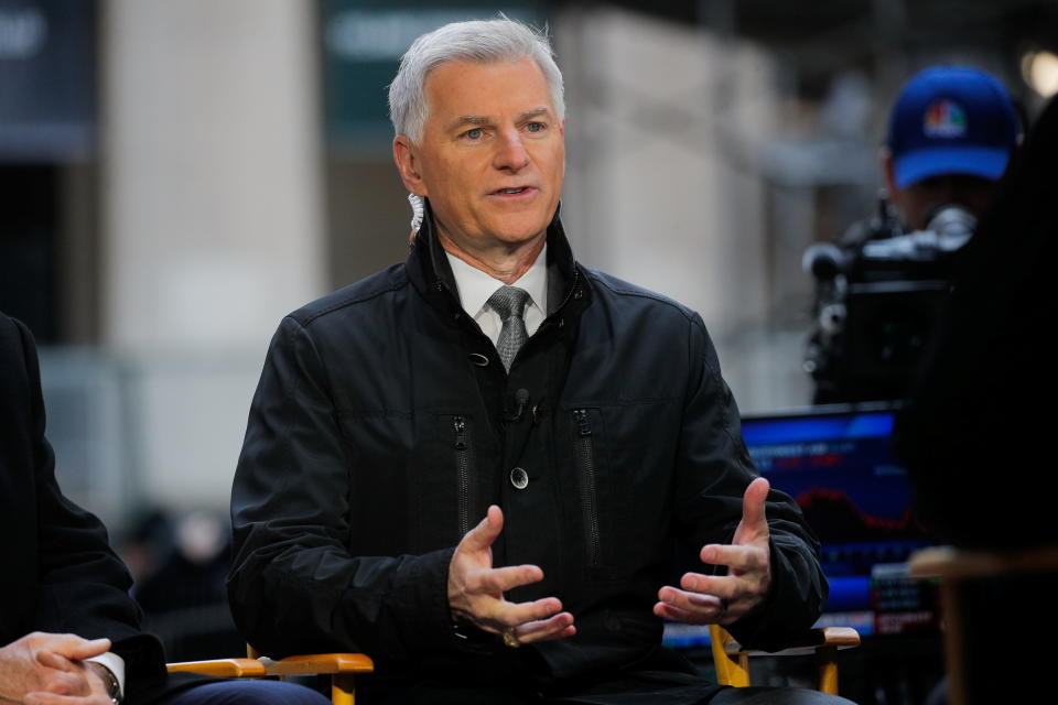 Southwest Airlines Executive Vice President Bob Jordan speaks as he is interviewed by CNBC outside the New York Stock Exchange (NYSE) in New York City, U.S., December 9, 2021. REUTERS/Brendan McDermid