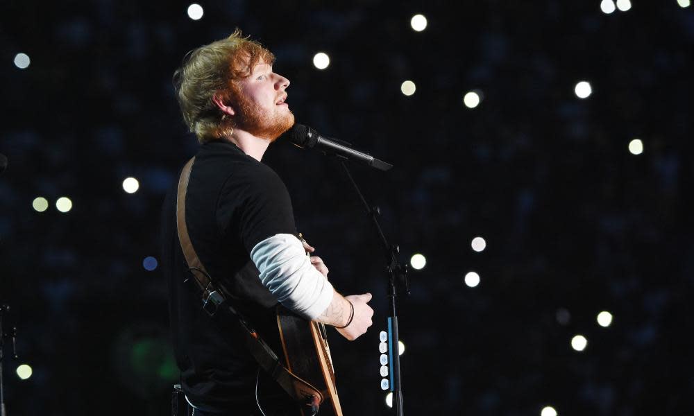 Ed Sheeran performing in Johannesburg, December 2.