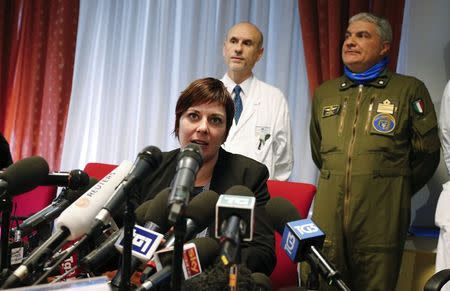Cecilia Strada, president of Italian humanitarian organisation Emergency, speaks during a news conference at the Spallanzani hospital in Rome November 25, 2014. REUTERS/Giampiero Sposito