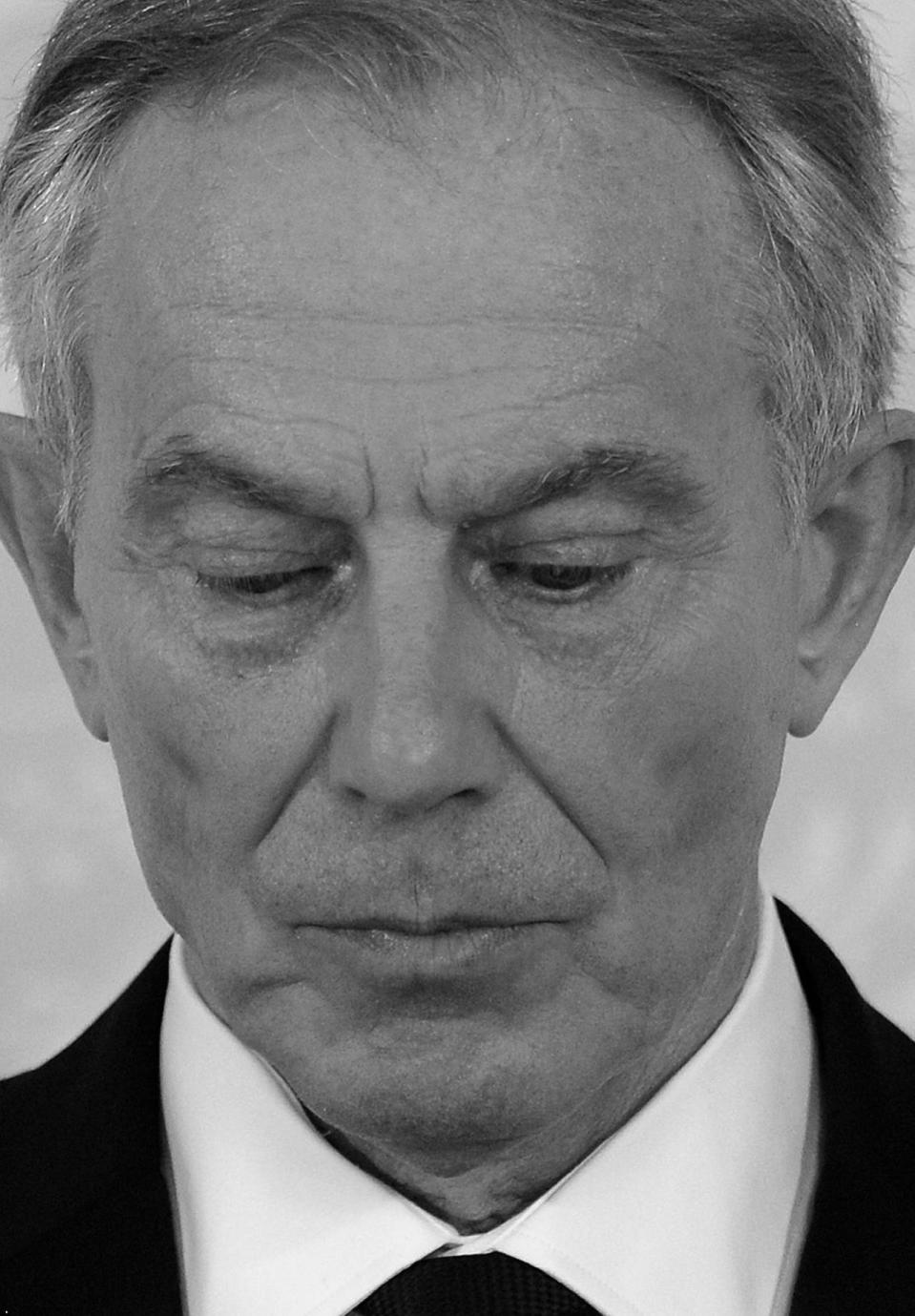On the defensive: Tony Blair reacts to the Chilcot Inquiry findings at Admiralty House, London (Wednesday, 5 July).
