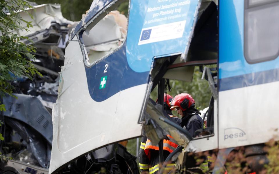 View of a site of a train crash near the town of Domazlice - DAVID W CERNY 