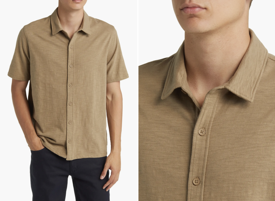 Short Sleeve Cotton Slub Button-Up (Photo via Nordstrom)