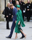 Britain's Prince Harry and Meghan, Duchess of Sussex arrive to attend the annual Commonwealth Day service at Westminster Abbey in London, Monday, March 9, 2020. The annual service organised by the Royal Commonwealth Society, is the largest annual inter-faith gathering in the United Kingdom. (AP Photo/Frank Augstein)