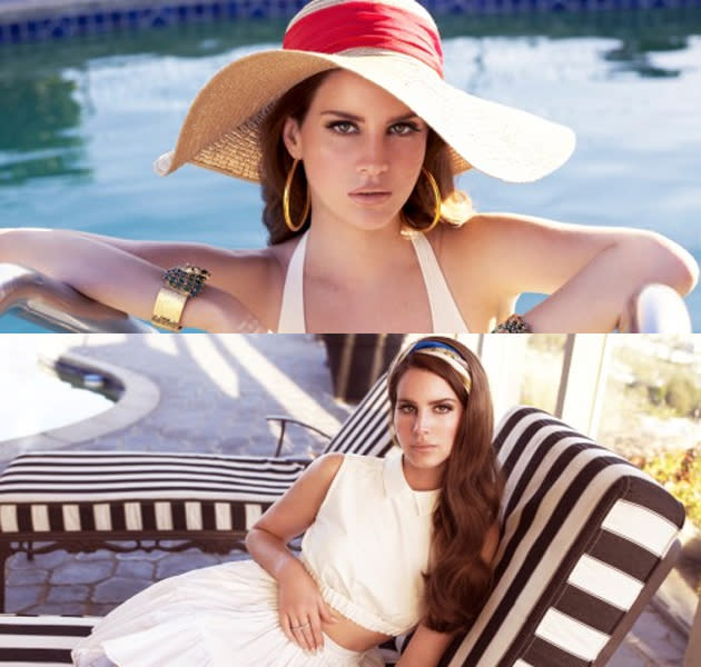 Sexy celebrity ad campaigns: Lana Del Rey is riding high as a celebrity ambassador as she’s become the new face of Jaguar. To tease us for the full ad campaign there are these sultry shots of the star looking white hot in a swimsuit and another of her sitting pretty on a sun bed. [Copyright: Jaguar/Nicole Nodland]