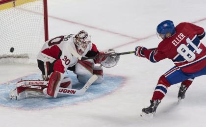 The Habs overcame Subban's absence in Game 1 at the expense of Sens goalie Andrew Hammond. (AP)