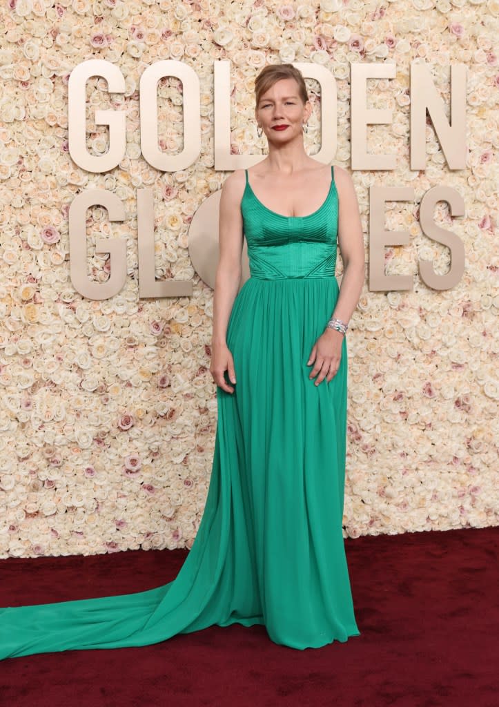 Sandra Hüller attends the 81st Annual Golden Globe Awards at The Beverly Hilton on January 07, 2024 in Beverly Hills, California.