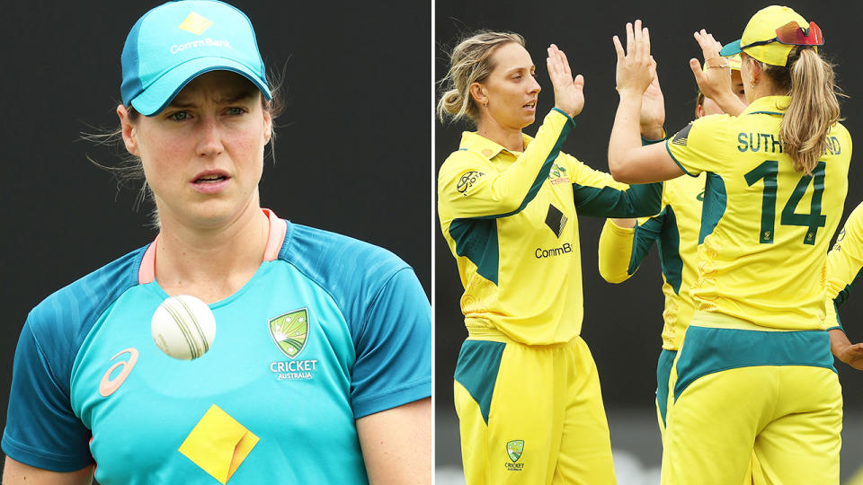 Ellyse Perry and the Australian women's cricket team.