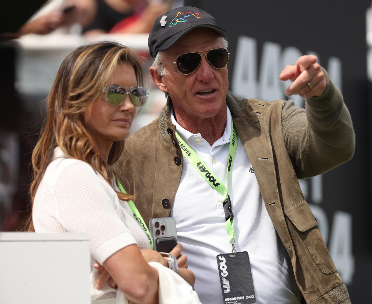 LIV Golf CEO Greg Norman pictured with his wife Kirsten Kutner