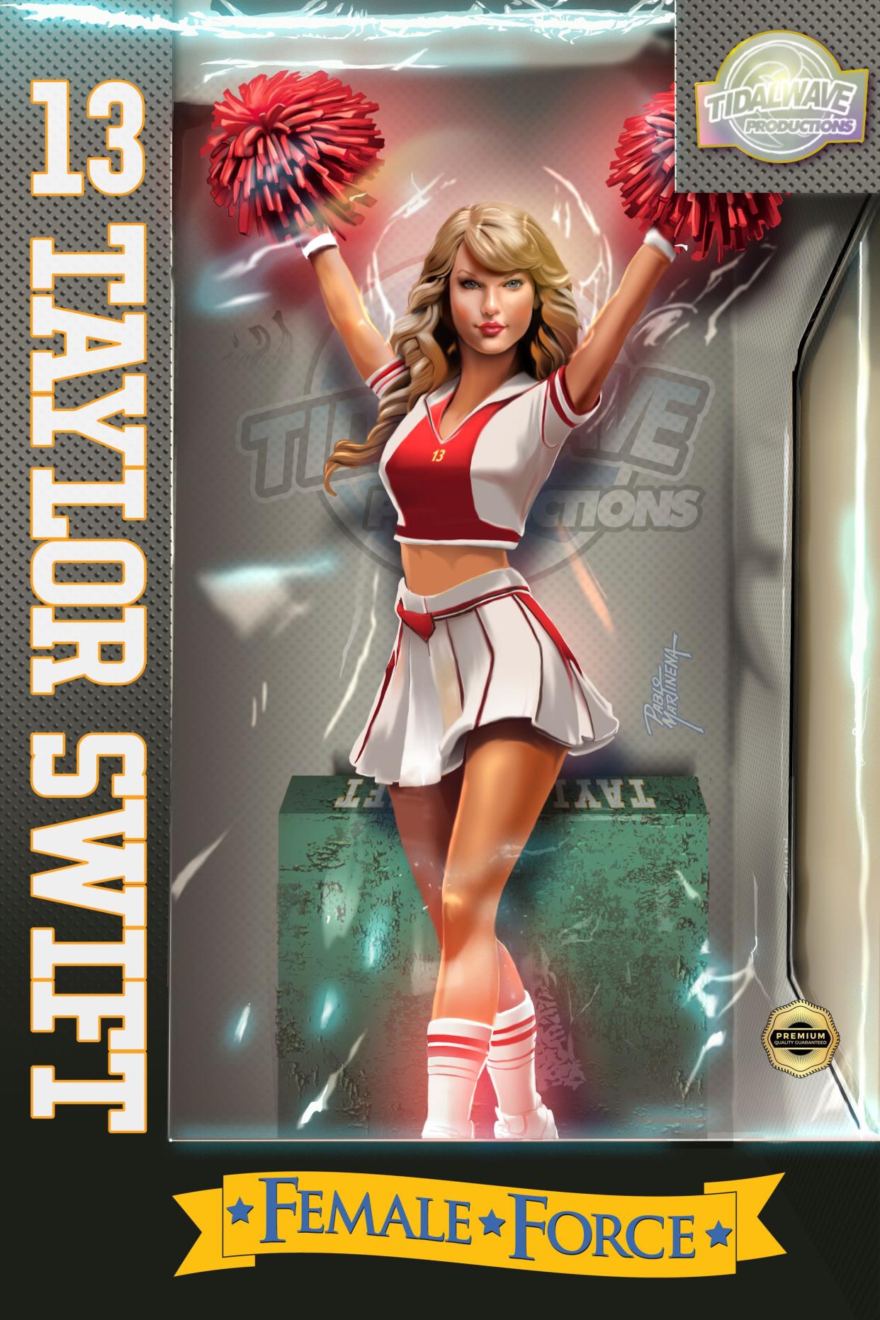 A variant cover of the comic book, "Fame: Taylor Swift," published by TidalWave Productions, a comic book and graphic novel publisher.