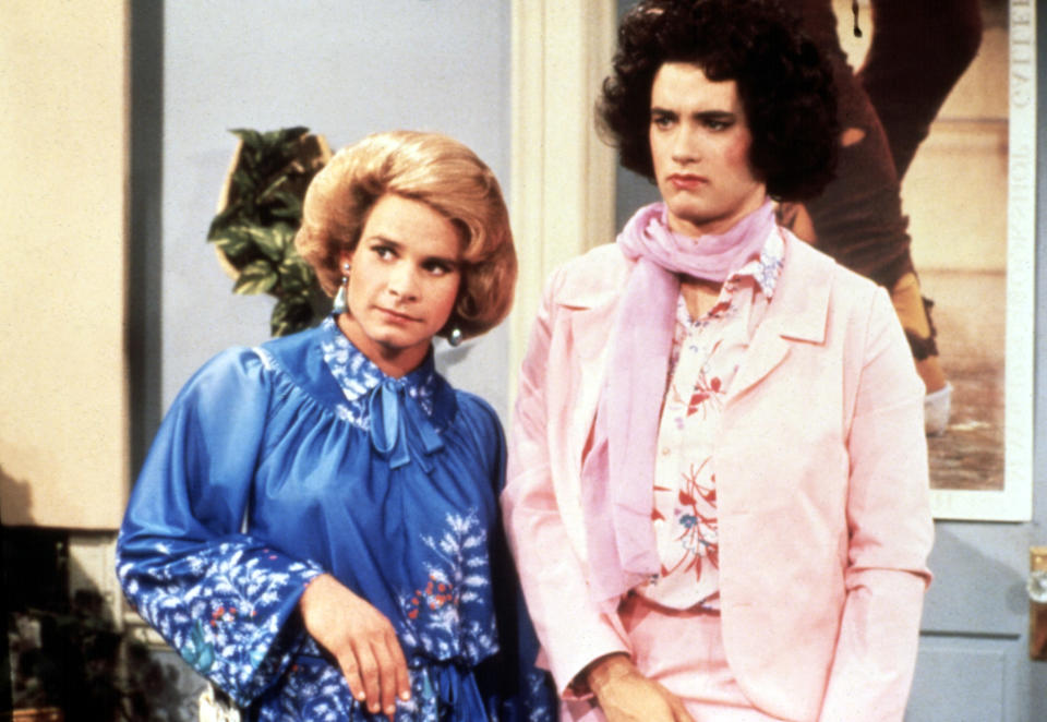 (L-R) Peter Scolari and Tom Hanks in “Bosom Buddies” - Credit: Everett Collection