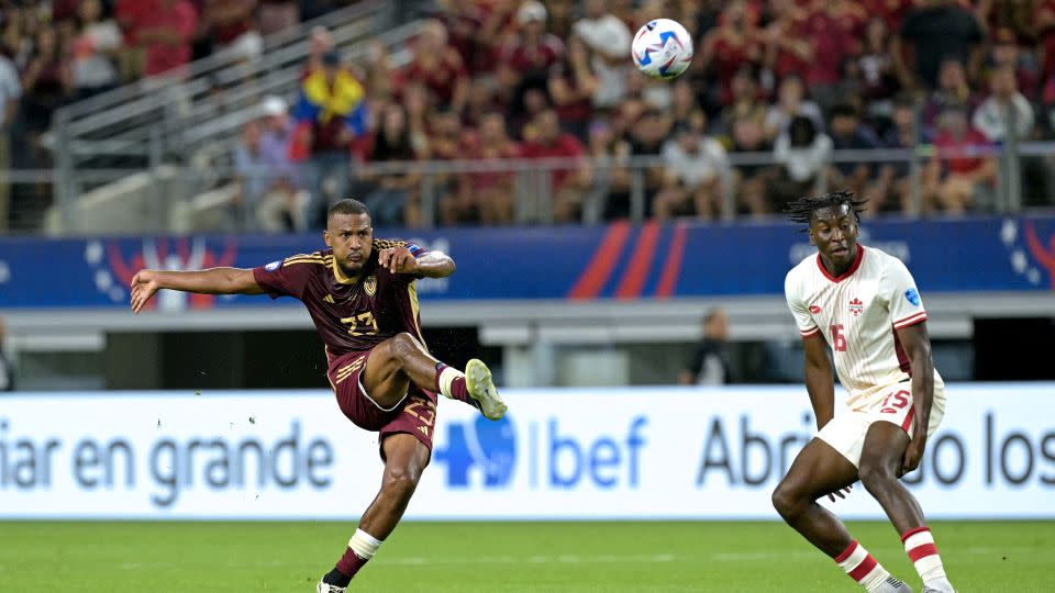 Venezuela forward Salomón Rondón scored a wondergoal to equalize. - Juan Mabromata/AFP/Getty Images