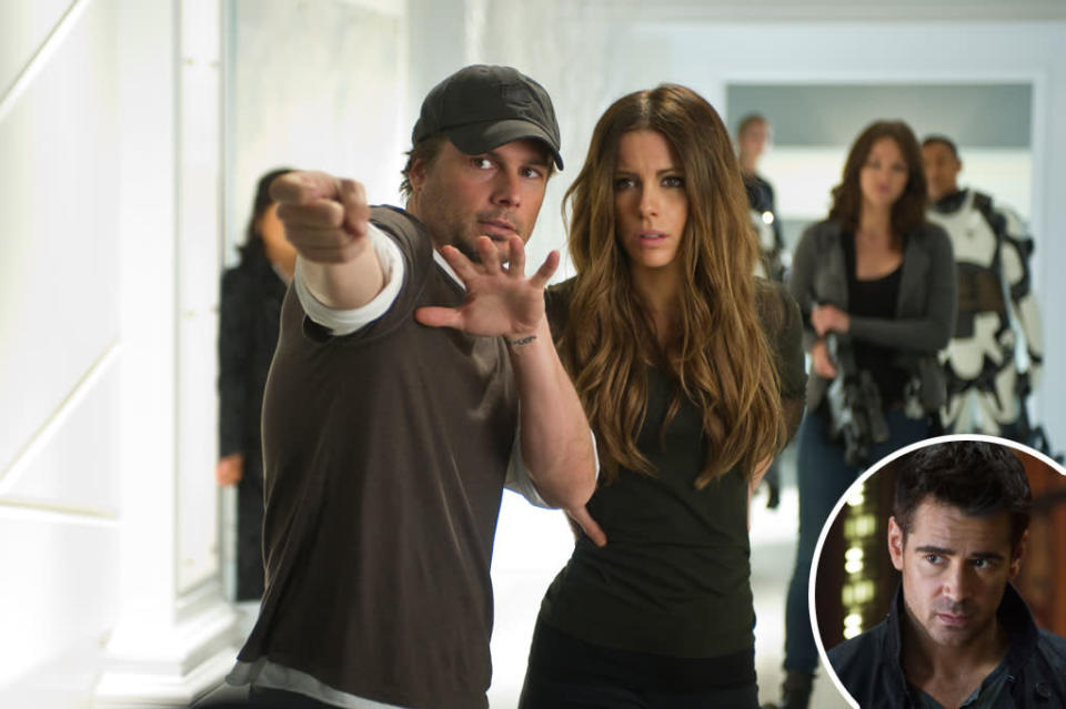 <b>Squeamish Smooching</b><br>It's nothing new for husband-and-wife team Kate Beckinsale and Len Wiseman to work together. Their romance first spawned on the set of 2003's "Underworld," after all. But Colin Farrell <a href="http://blog.sfgate.com/dailydish/2012/07/31/colin-farrell-kissing-kate-beckinsale-was-a-bit-dodgy/" rel="nofollow noopener" target="_blank" data-ylk="slk:got weirded out;elm:context_link;itc:0;sec:content-canvas" class="link ">got weirded out</a>: "Kissing her was a little bit dodgy ’cause the director, her husband, wasn’t kind enough to leave the room. Being a director he had to watch the scene. It’s a little bit creepy."