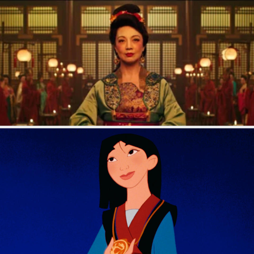 Screenshots from both "Mulan" movies