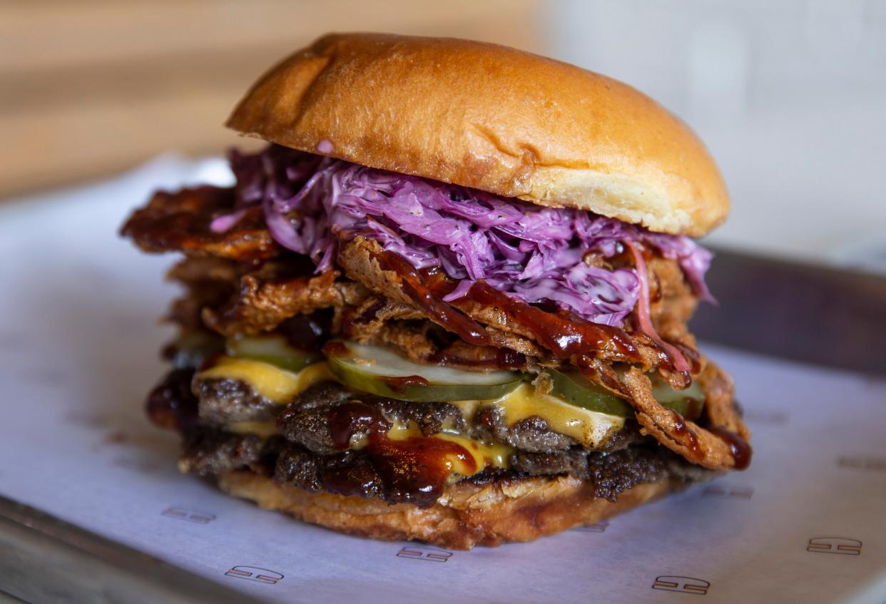 The Endless Summer burger at Hearthly Burger in Shrewsbury, which is participating in Jersey Shore Restaurant Week's Great Jersey Shore Burger Contest this month.