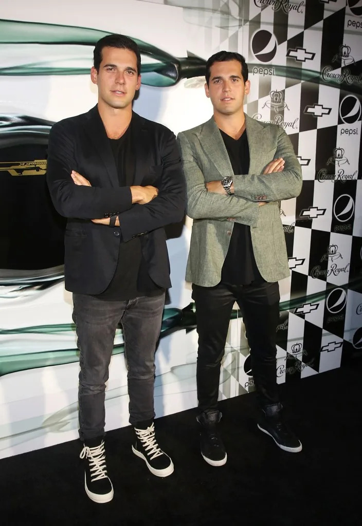 High-powered twins Oren and Alon Alexander attend NASCAR legend Jeff Gordon’s retirement party in Miami in 2015. Aaron Davidson