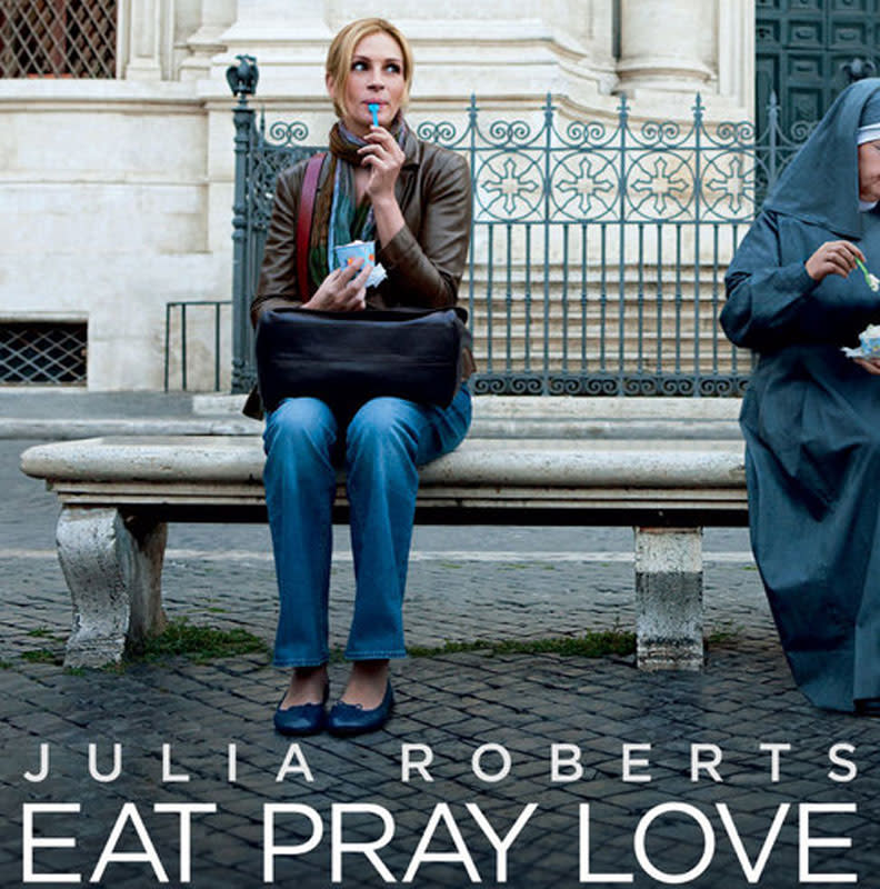 圖／吉兒伯特《享受吧！一個人的旅行（Eat, Pray, Love）》的回憶錄翻拍成電影。取自Eat Pray Love臉書