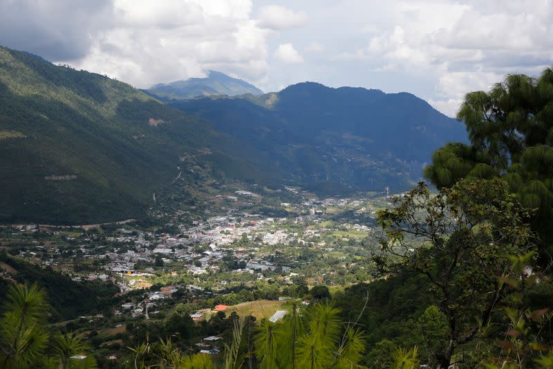 The municipality of Cunen, part of the region where children from the Chiul Indigenous community were massacred in Guatemala's civil war, is pictured, as seen from Cunen
