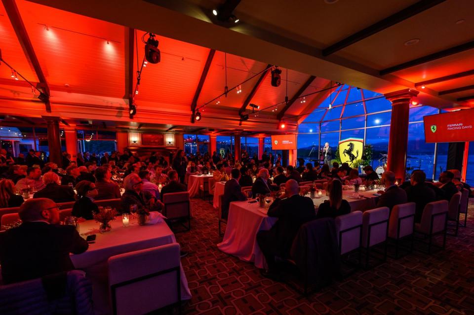 a group of people sitting at tables