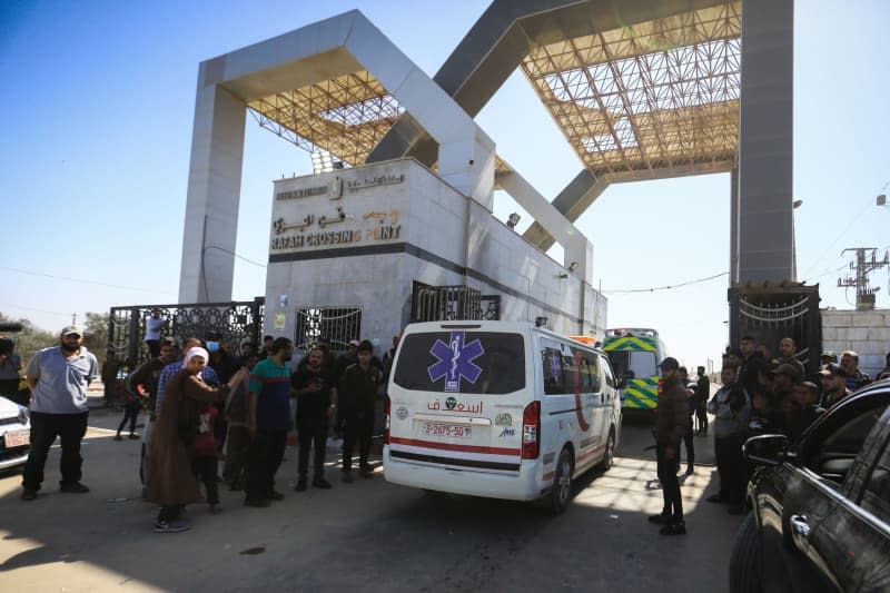 Ambulances carrying the bodies of the World Central Kitchen aid group staff members, who were killed in an Israeli air strike, go into Egypt through the Rafah border crossing. Seven employees of the US-based aid organization World Central Kitchen (WCK) were killed in an Israeli airstrike on the Gaza Strip on Monday. Mohammed Talatene/dpa