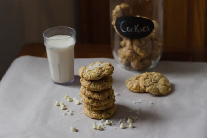 Toasted Coconut & White Chocolate Chip Cookies