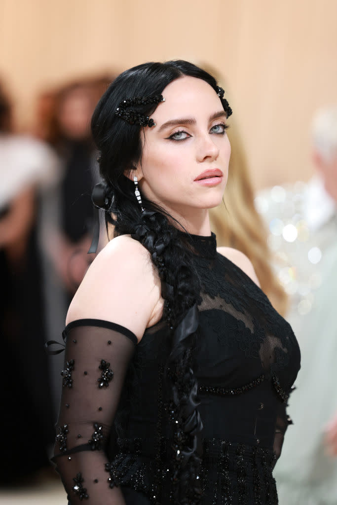 NEW YORK, NEW YORK - MAY 01: Billie Eilish attends The 2023 Met Gala Celebrating 'Karl Lagerfeld: A Line Of Beauty' at The Metropolitan Museum of Art on May 01, 2023 in New York City. (Photo by Theo Wargo/Getty Images for Karl Lagerfeld)